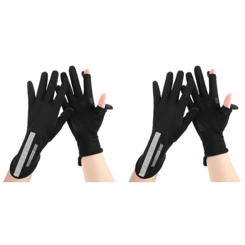 PALAY® Driving Gloves for Women UV Protection Ice Silk Sun Open Finger Design Fashion Anti-slip Riding Black 2PCS PALAY® Driving Gloves for Women UV Protection Ice Silk Sun Open Finger Design Fashion Anti-slip Riding Black 2PCS